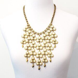 Stella & Dot Bib Necklace Pearls